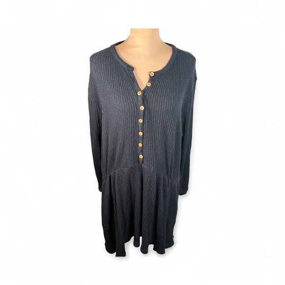 Free People Beach Blossom Ribbed Button Up Dress Sz Medium - Picture 4 of 14